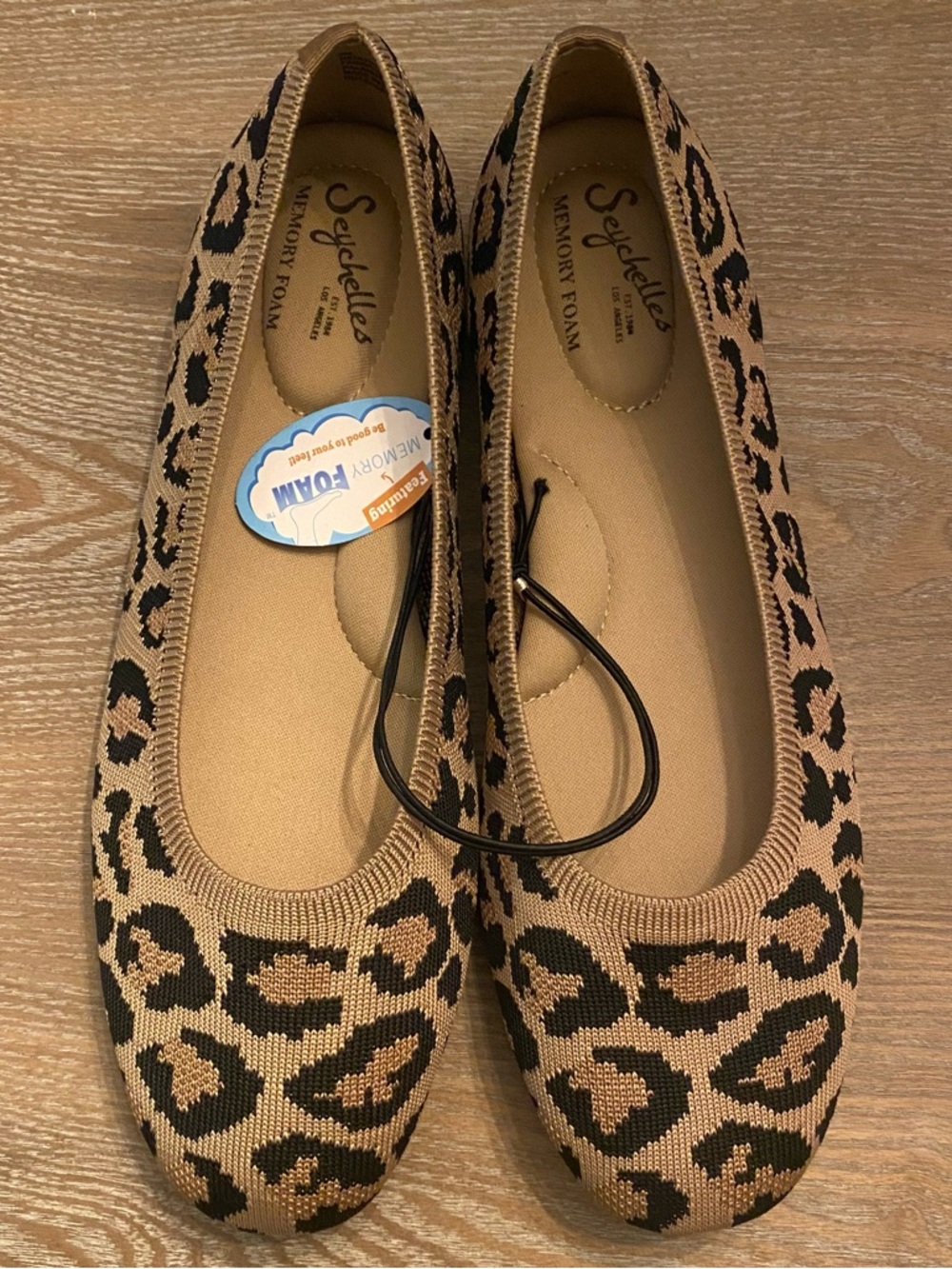 SEYCHELLES ‘Carrie’ Memory Foam Leopard Print Knit Ballet Flats